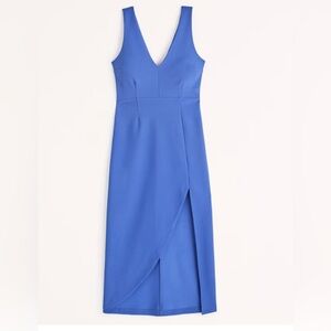 NWT Abercrombie plunge v neck midi cobalt